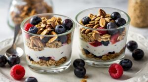 Greek Yogurt Parfait : Protein breakfast ideas 