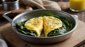 Eggs and Spinach Omelet Protein breakfast ideas